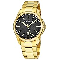 Stuhrling Original Mens Slim Dress Watch Stainless Steel Case and Band - Black Sport Watches Analog Watch Dial with Date - Minimalist Design for Men Argyle Collection