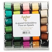 Anchor Hand Embroidery Floss on Spools, 30ct Multipack, Floral Collection