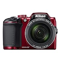 Nikon COOLPIX B500 16MP Digital Camera with 3 Inch TFT LCD Screen Nikkor Lens With 40x optical zoom wifi, Red (Renewed)