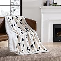 Ultra-Plush Collection Throw Blanket-Reversible Sherpa Fleece Cover, Soft & Cozy, Perfect for Bed or Couch, Emperor Penguin