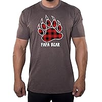 Papa Bear Shirt with Buffalo Plaid Claw, Men's T-Shirts, Cool Shirts for Dad