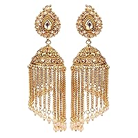 Ethnic Amazing Style Kundan Stone Indian Polki Earrings Partywear Traditional Jewelry