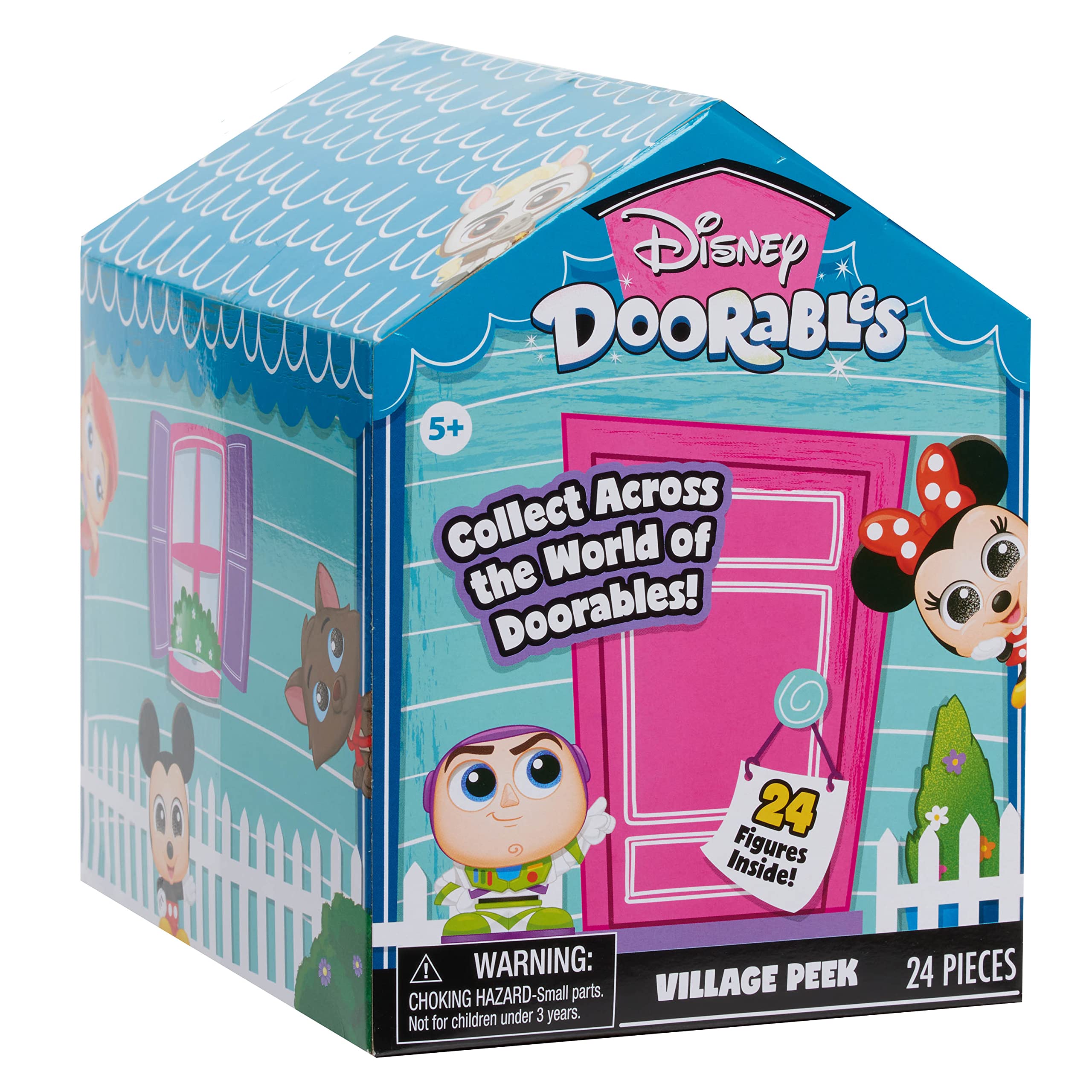 Disney Doorables Village Peek Pack, Series 5 and 6, Includes 24 Figures, Styles May Vary, Amazon Exclusive, by Just Play