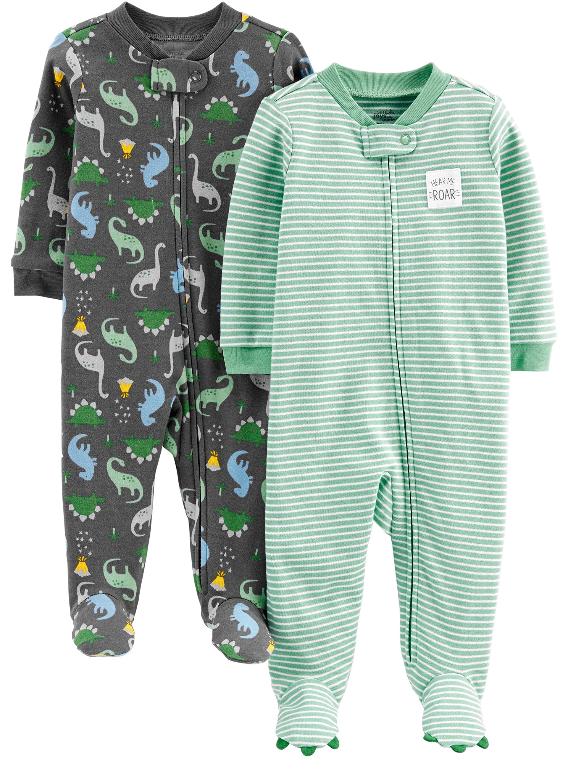 Simple Joys by Carter's Unisex Babies' Halloween Cotton Snap Footed Sleep and Play, Pack of 2