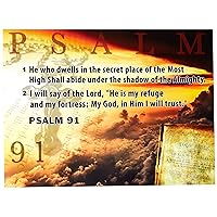 Psalm 91 Poster Bible Scripture Quote Inspirational Art Print, 24
