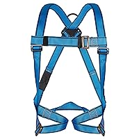 Phoenix Lightweight Harness with Pass Through Quick-Connect Legs, Single Sliding Dorsal D-Ring, Sub Pelvic Strap, Chest Strap, Compliance Fall Arrest Restraint, ANSI and OSHA Certified, One Size, Blue