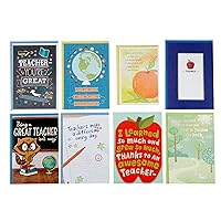 Hallmark Teacher Appreciation Card Assortment for Day Care, Preschool, Elementary School, Graduation or Back to School (8 Cards with Envelopes)