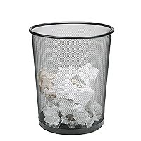 Mind Reader Trash Can, 16.65L (4.4 gal), Waste Paper Basket Round, Office, Metal Mesh, L x 11.5