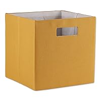 DII Collapsible Polyester Storage Cube, Solid, Lightweight and Durable, Large Square, 13x13x13, Honey Gold