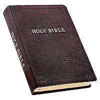 KJV Holy Bible, Giant Print Full-size Faux Leather Red Letter Edition - Thumb Index & Ribbon Marker, King James Version, Espresso Brown