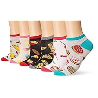 K. Bell Socks Women's Fun Food & Drink Low Cut Socks-6 Pairs-Cool & Cute Novelty Gifts