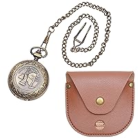 Kare & Kind Vintage Compass with Chain - Navigating Survival Tool - Outdoor, Camping, Backpacking Trekking, Boating, Scouts Use - Includes Small Faux Leather Bag - Classic - For Adults and Kids
