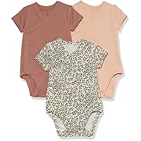 Amazon Essentials Unisex Babies' Cotton Short-Sleeve Side Snap Bodysuit (Previously Amazon Aware), Pack of 3