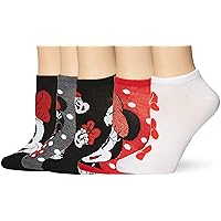 Disney Women's Minnie Mouse 5 Pack No Show Socks