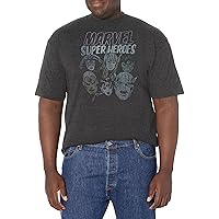 Marvel Big & Tall Classic Grunge Heroes Men's Tops Short Sleeve Tee Shirt