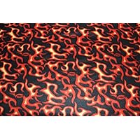 Fleece Printed MISC Flame Print Fabric by The Yard