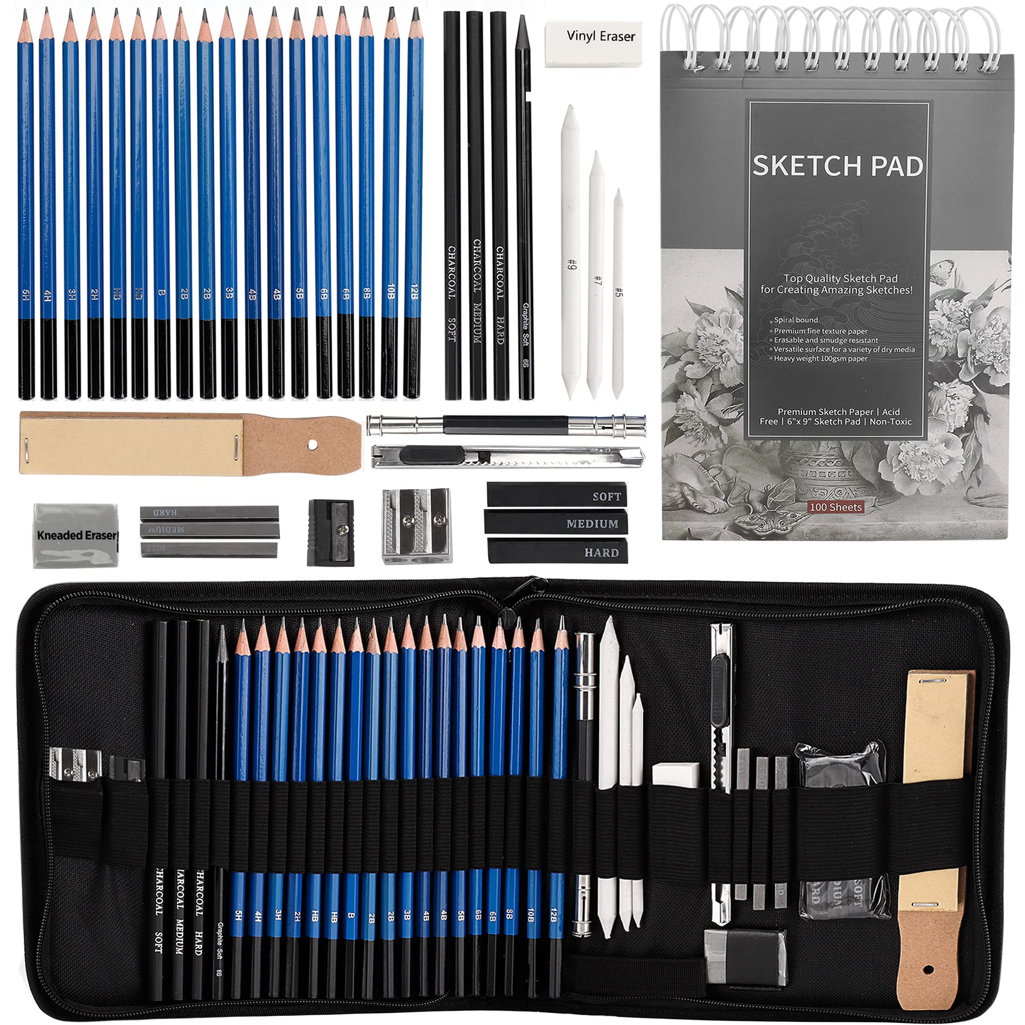 Amazon.com : dainayw Professional Drawing Sketching Pencil Set, 12 Pieces  Art Pencils 10B, 8B, 6B, 5B, 4B, 3B, 2B, B, HB, 2H, 4H, 6H Graphite Shading  Pencils for Beginners & Pro Artists :