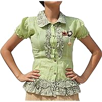 Printed Collar Frill with Stitched Bob Little Professional Ladies Shirt