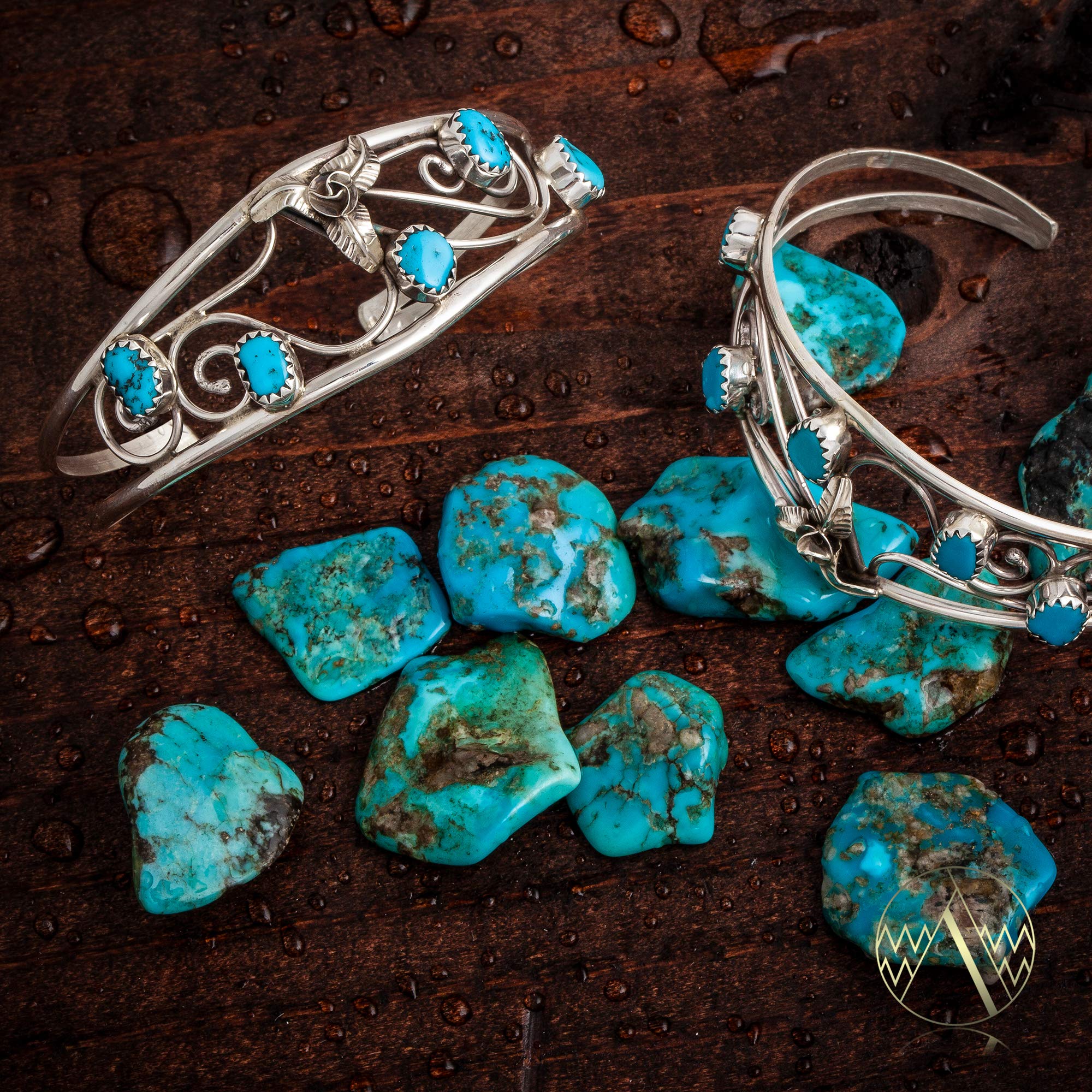 Native-Bay $300Tag Flower Silver Certified Navajo Arizona Sleeping Beauty Turquoise Cuff Bracelet 12947-2 Made by Loma Siiva