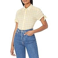 PAIGE Women's Avery Shirt Tie Front Lightweight Relaxed in Butter