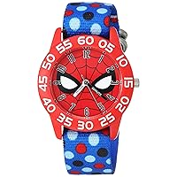 MARVEL Spider-Man Kids' Plastic Time Teacher Analog Quartz Nylon Strap Watch