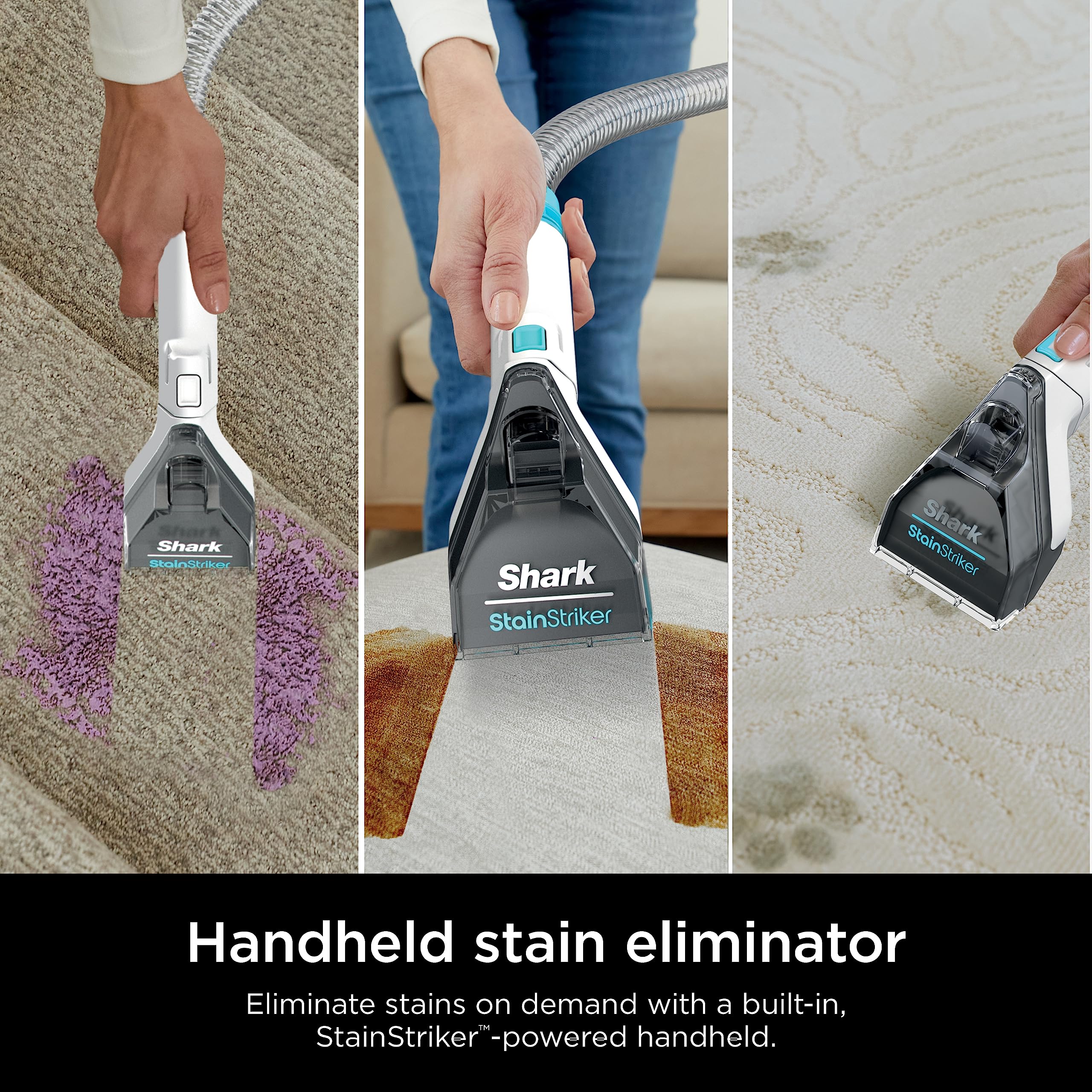 Shark EX201 CarpetXpert Upright Carpet, Area Rug & Upholstery Cleaner with StainStriker, Built-in Spot & Stain Cleaner, Perfect for Pets, Deep Cleaning & Tough Stain Removal, Carpet Shampooer, Teal