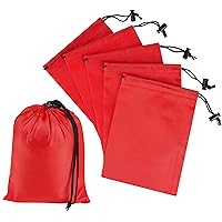 Drawstring Bag with Toggle - Nylon Cinch and Ditty Pouch (Red, 5 x 7 Inch)