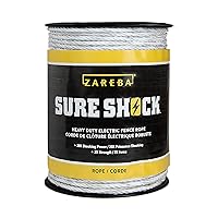 HDR656WA-Z 656 feet of 8mm Electric Fencing Heavy-Duty Sure Shock Polyrope, White
