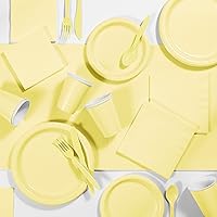 Mimosa Yellow Party Supplies Kit, Serves 24