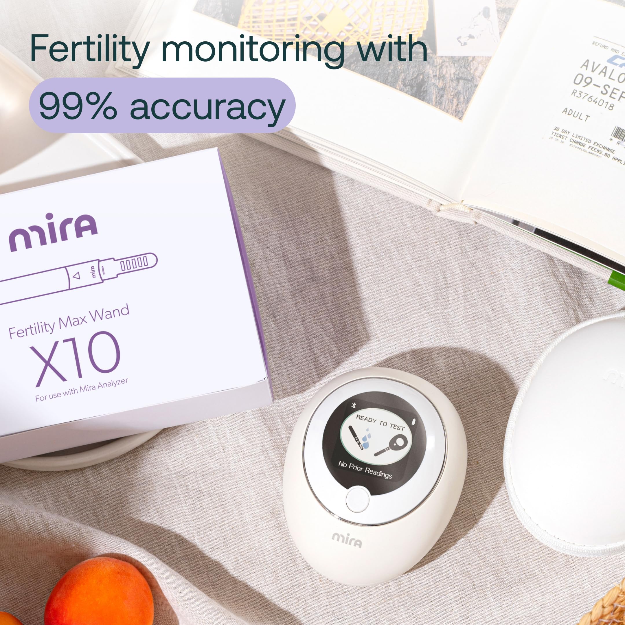 Mira Clarity Bundle, Mira Analyzer, 20 Max Wands, and 20 Ovum Wands, Track 4 Fertility Hormones, Predict & Confirm Ovulation and Fertility Window