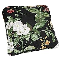 Ellis Curtain Garden Images Large Scale Floral Print Toss Pillow, 17 by 17-Inch, Black