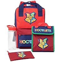 Harry Potter 4 Piece Backpack Set | Kids Hogwarts Rucksack Bundle with School Bag, Pencil Case, Lunch Bag & Water Bottle
