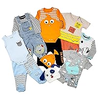 TIMATAMA Funny Fish 6 Months Baby Boy Set - Bodysiuts, Pants, Shirts, Beanies, Jeans, T-shirt, Shorts