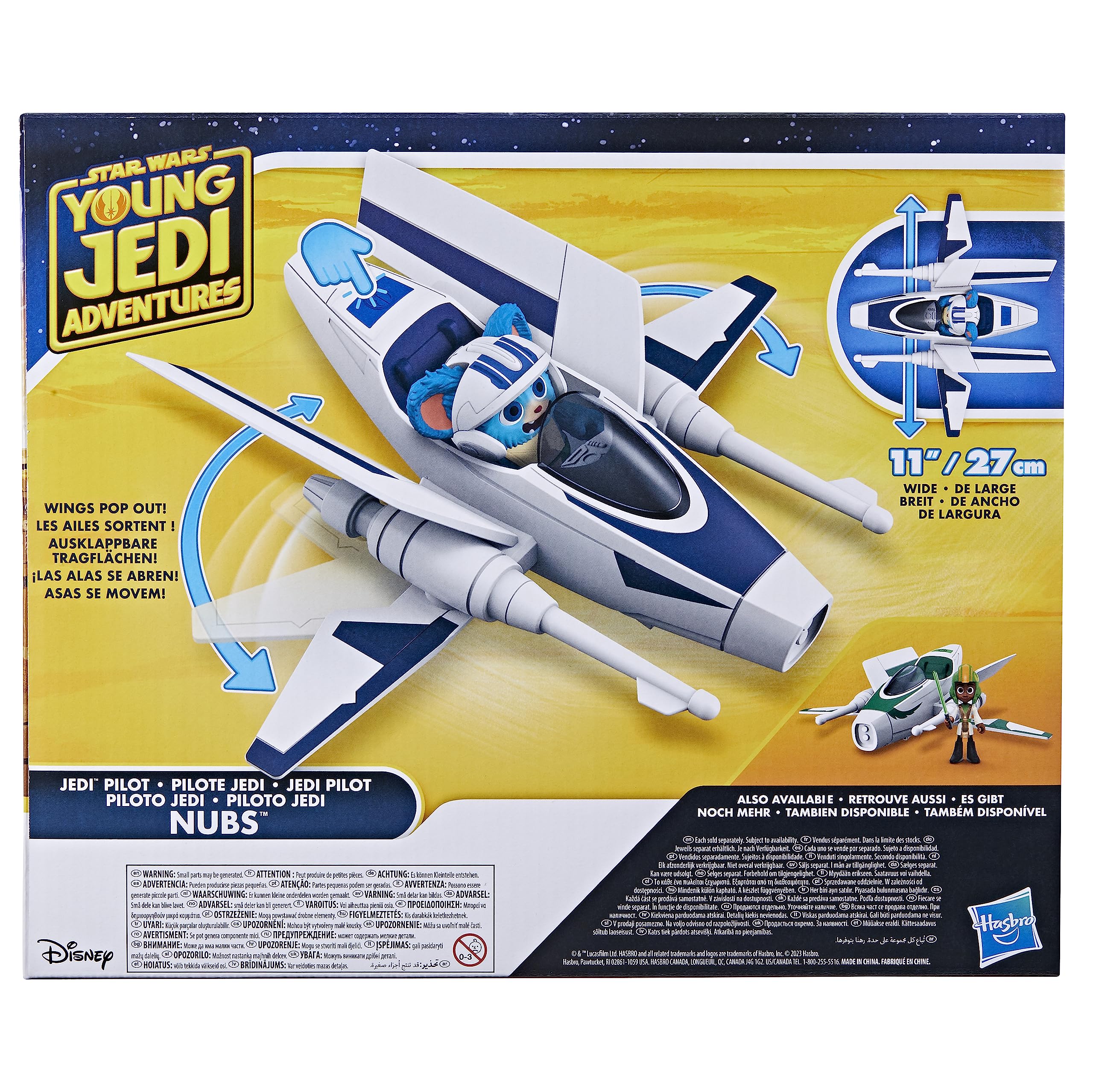 STAR WARS Jedi Pilot Nubs, 4-Inch Scale Action Figure & Star Wars Ship, Toys, Preschool Toys for 3 Year Old Boys & Girls