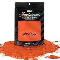 U.S. Art Supply Jewelescent Saffron Orange Mica Pearl Powder Pigment, 3.5 oz (100g) Sealed Pouch - Cosmetic Grade, Metallic Color Dye - Paint, Epoxy, Resin, Soap, Slime Making, Makeup, Art
