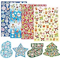 Baker Ross EX716 Christmas Stickers Value - Pack - Pack of 280, Self Adhesives, Perfect for Children to Decorate Collages and Crafts, Ideal for Schools, Craft Groups, Party Crafting, Home, Multicolor