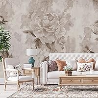 Stick Wallpaper and Watercolor Floral Peel - Peony Design for Modern Room Decor, Perfect for Bedroom and Bathroom