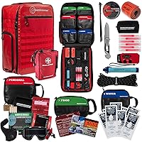 Surviveware 72-Hour Emergency Preparedness Survival Backpack, Stocked for 2 People, Red