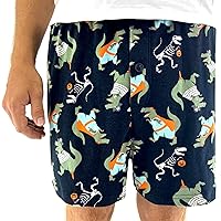 Men’s Relaxed Fit Novelty Print Cotton Knit Jersey Button Fly Pajama PJ Shorts