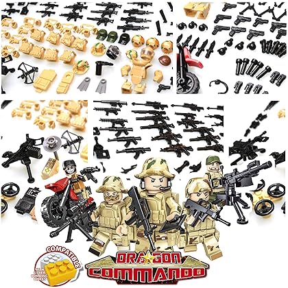 QPZ Minifigures Armor and Weapons Accessories Pack 12 Distinct Outfits Compatible with Army Soldier Minifigures from Leading Brand