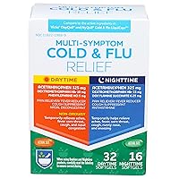 Daytime and Nighttime Cold and Flu Medicine - 48 Count | Cold and Flu Relief | Combo Pack | Cold Medicine Adults | Sinus Relief, Mucus Relief, Sinus Pressure Relief, & Sore Throat Relief