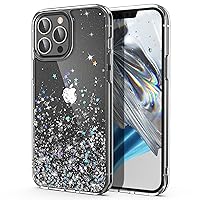 ULAK Designed for iPhone 13 Pro Case Glitter, Cute Sparkly Case for Women Girls, Bling Shockproof Soft TPU Bumper & Hard PC Back Transparent Phone Cover for iPhone 13 Pro 6.1 inch, Silver Star