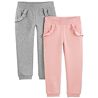 Simple Joys by Carter's Toddler Girls' Pull-On Fleece Pants, Pack of 2