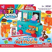 Cra-Z-Art Softee Dough Pet Care Vet Mobile Playset, Modeling Dough Play Toy for Kids Ages 3 Years and Up