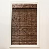 Radiance Cordless Bamboo Blinds - Flatstick Bamboo Roman Shades for Windows - Inside Mount Bamboo Blinds for Home & Offices - Indoor Roman Window Shades - Cocoa - 35 in. W x 64 in. L - 2216312E