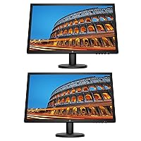 HP V24 24 inch TN Full HD 1920 x 1080 LED Backlit LCD Monitor 2-Pack Bundle with HDMI and VGA Ports, AMD FreeSync, 75Hz Refresh Rate, Low Blue Light