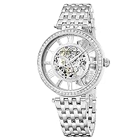 Stuhrling Original Womens Dress Watch - Skeleton Watch Self Winding Automatic Watch Mechanical Wrist Watches for Woman with Stainless Steel braclet Delphi Ladies Watches