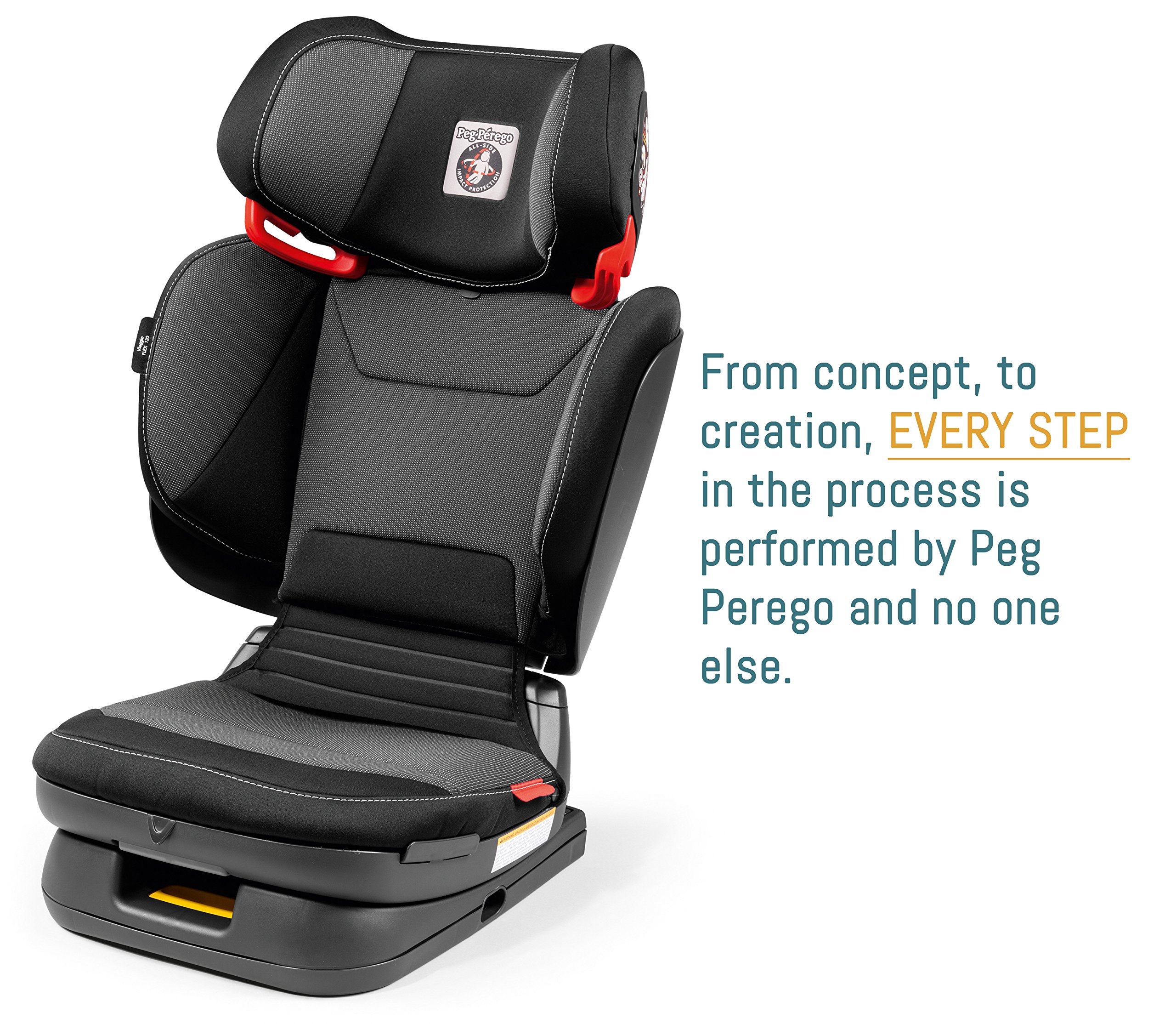 Viaggio Flex 120 - Booster Car Seat - for Children from 40 to 120 lbs - Made in Italy - Crystal Black (Black)