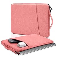 Arae Laptop Sleeve Bag Compatible with 13 inch MacBook Air Mac Pro M1 Surface Lenovo Dell HP Computer Bag Accessories Polyester Case with Pocket,Pink