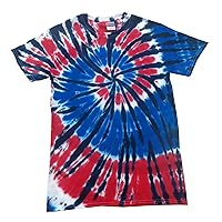 Tie Dye Shirt Red White Blue American USA Independence Swirl T-Shirt XL
